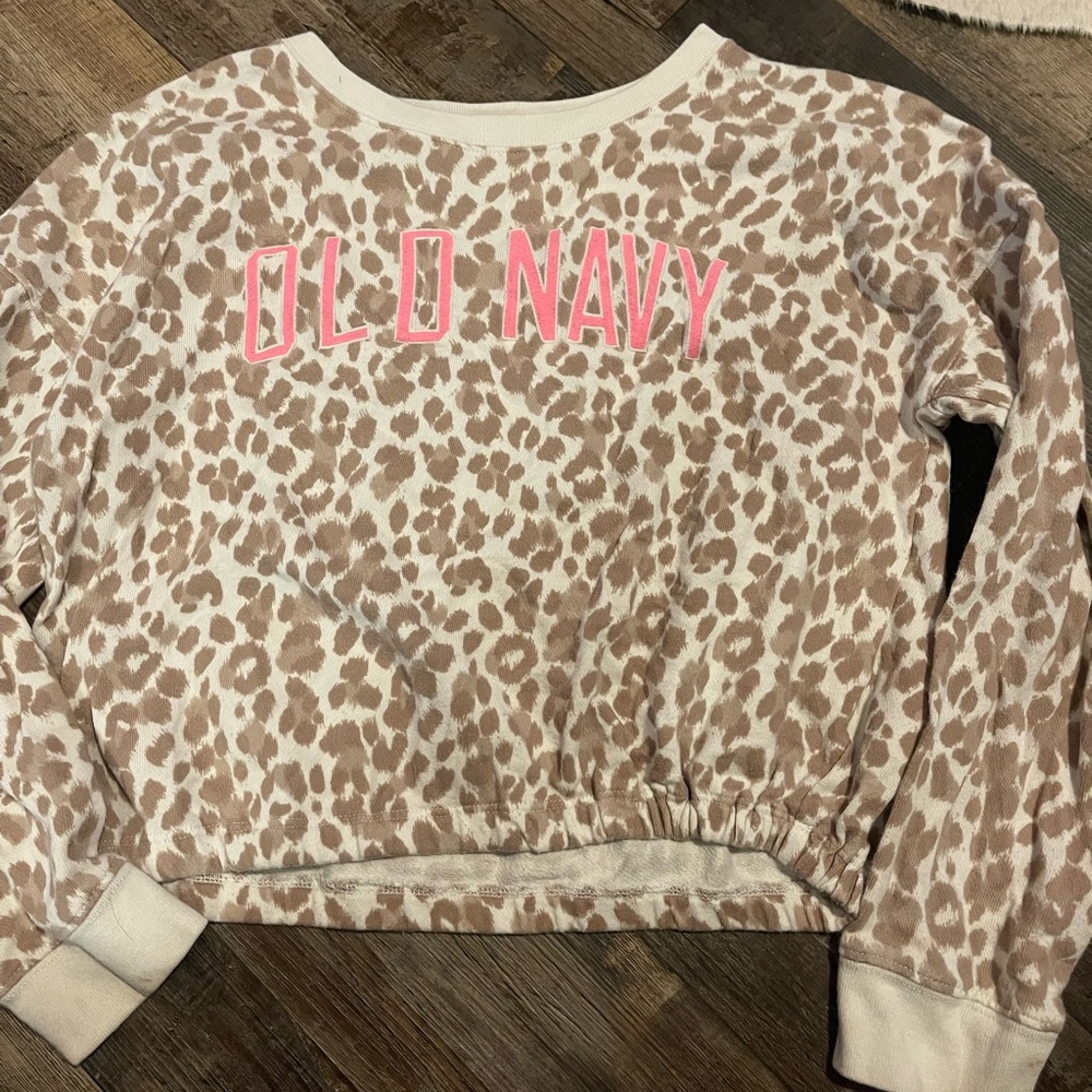 Old Navy Leopard Print Kids Top Size 10/12